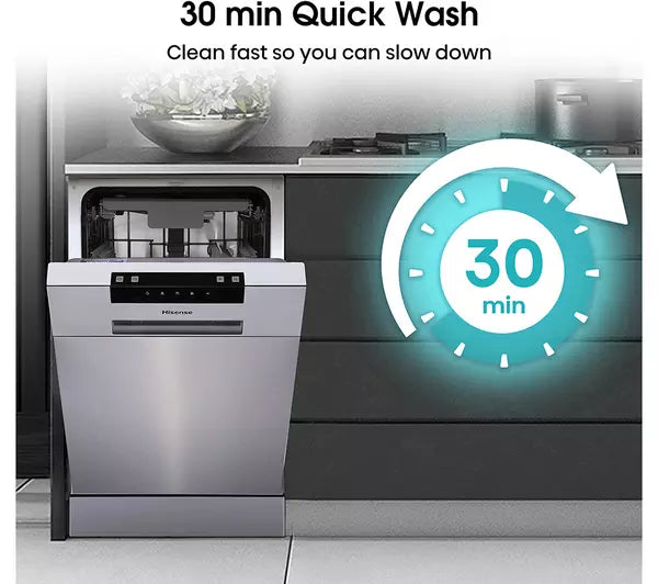 Hisense HS523E15XUK Slimline Dishwasher - Stainless Steel (EX-DISPLAY/B)