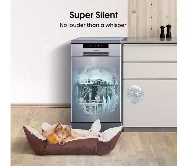 Hisense HS523E15XUK Slimline Dishwasher - Stainless Steel (EX-DISPLAY/B)