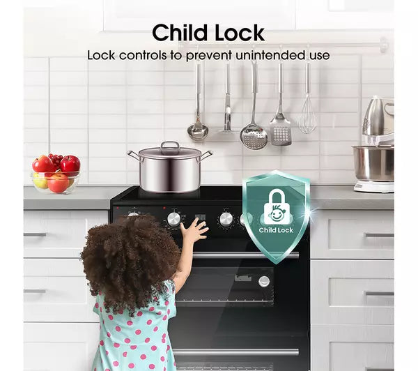 Hisense HDE3211BIBUK Electric Cooker with Induction Hob - Black - A Rated (EX-DISPLAY/C)