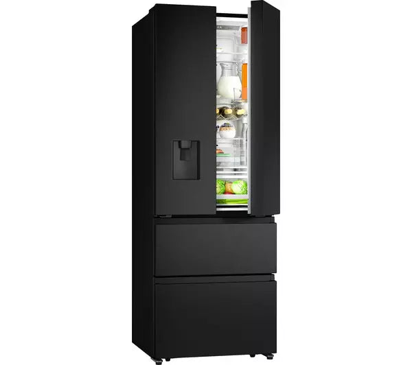 Hisense PureFlat RF632N4WFE Non-Plumbed Total No Frost American Fridge Freezer - Black (EX-DISPLAY/C)