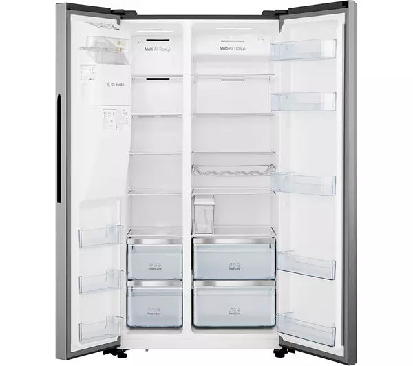 Hisense RS694N4TIE Non-Plumbed Frost Free American Fridge Freezer - Stainless Steel (EX-DISPLAY/C)