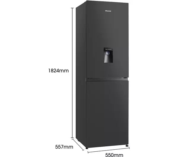 Hisense RB327N4WBE 50/50 No Frost Fridge Freezer - Black (EX-DISPLAY/C)