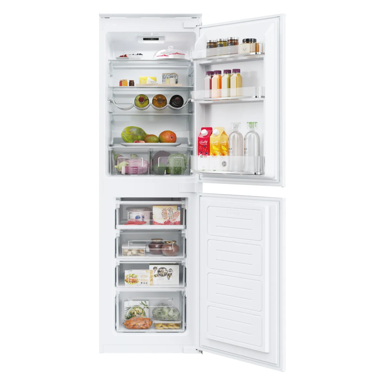 Hoover HOB50S518EK 177cm 50/50 Integrated Fridge Freezer with Sliding Door Hinge - White - E Rated (EX-DISPLAY/A)