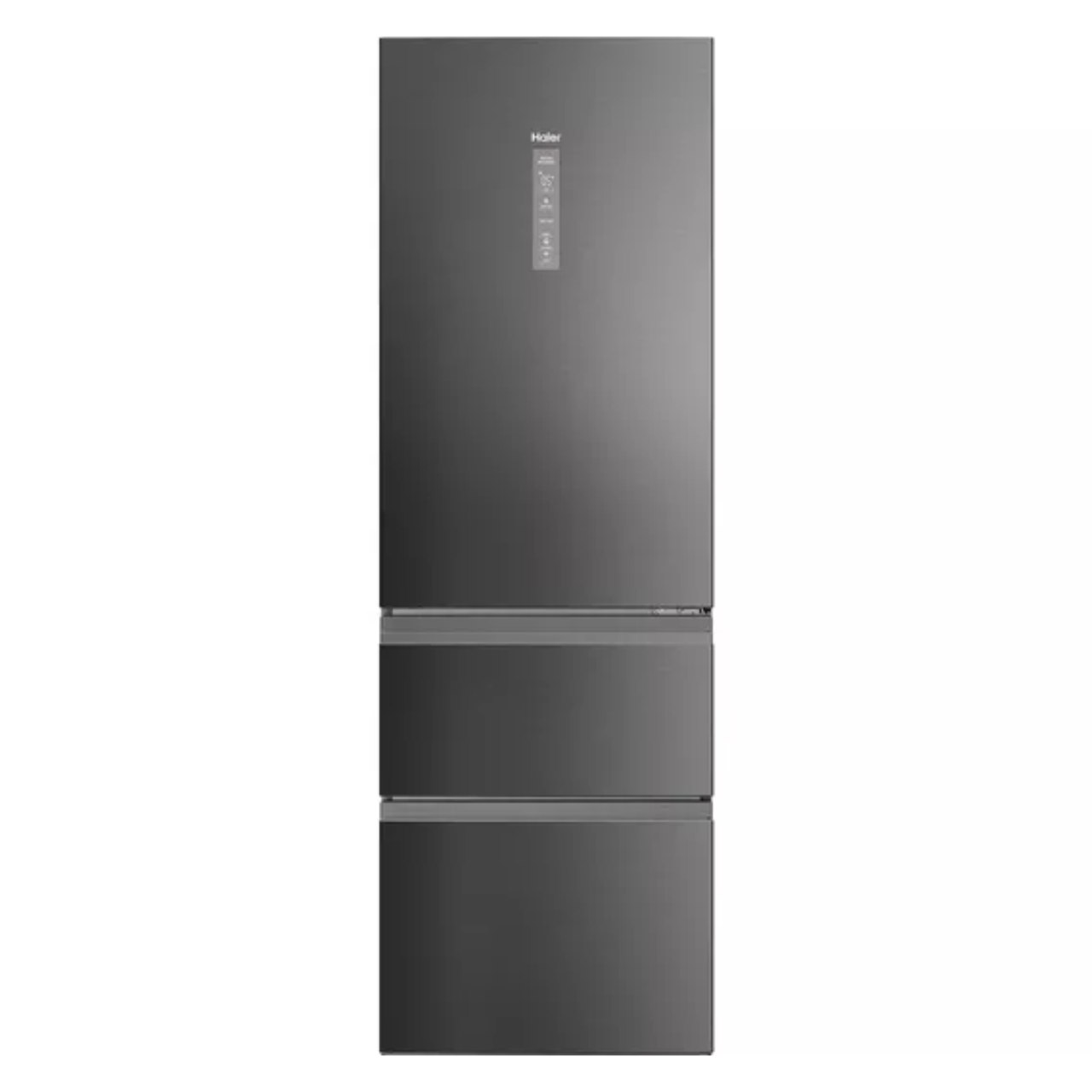 Haier 3D 60 Series 3 HTW5618ENMP Wifi Connected 185cm 60/40 Total No Frost Fridge Freezer - Platinum Inox - E Rated (EX-DISPLAY/B)
