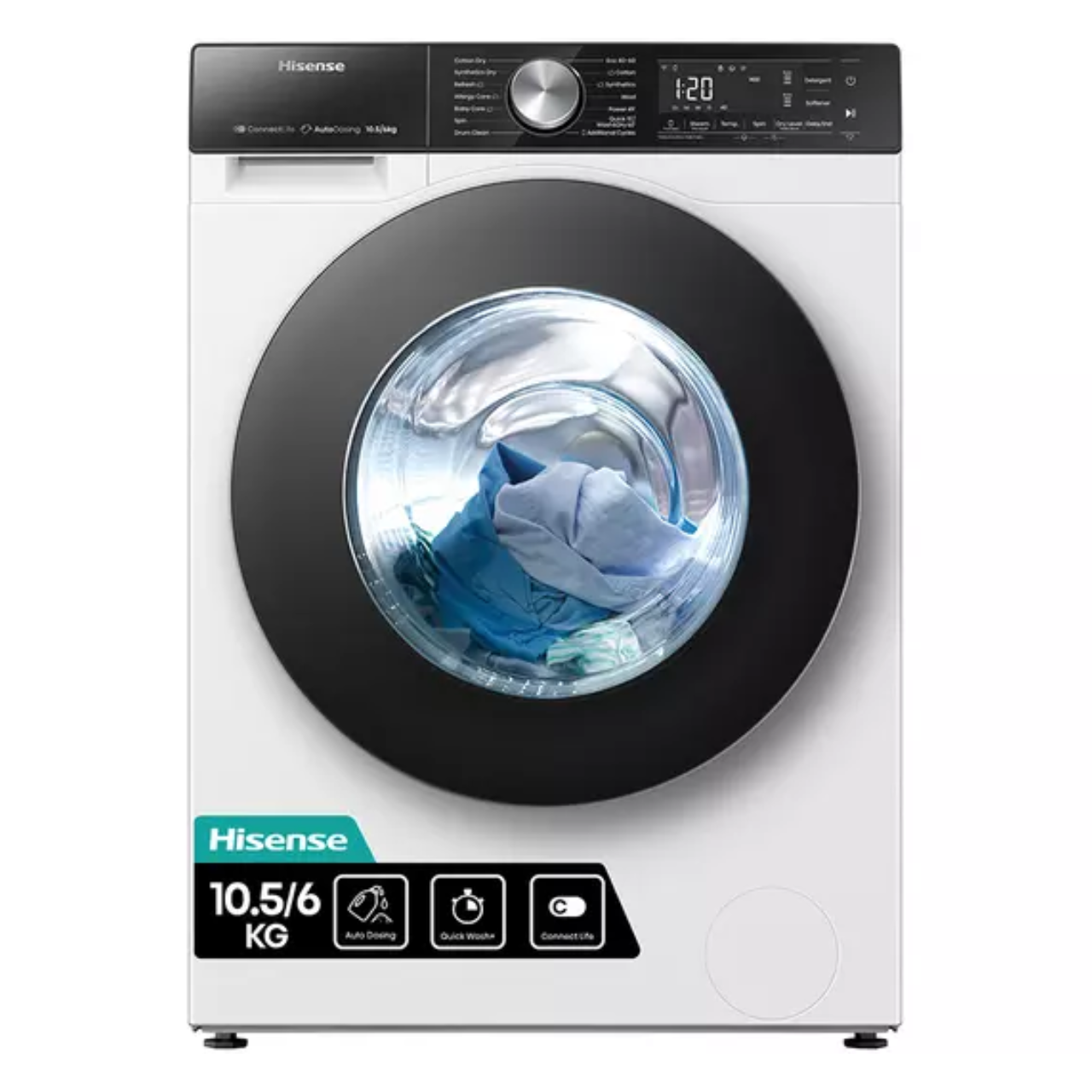 Hisense 5S Series WD5S1045BW Wifi Connected 10Kg / 6Kg Washer Dryer with 1400 rpm - White (EX-DISPLAY/C)