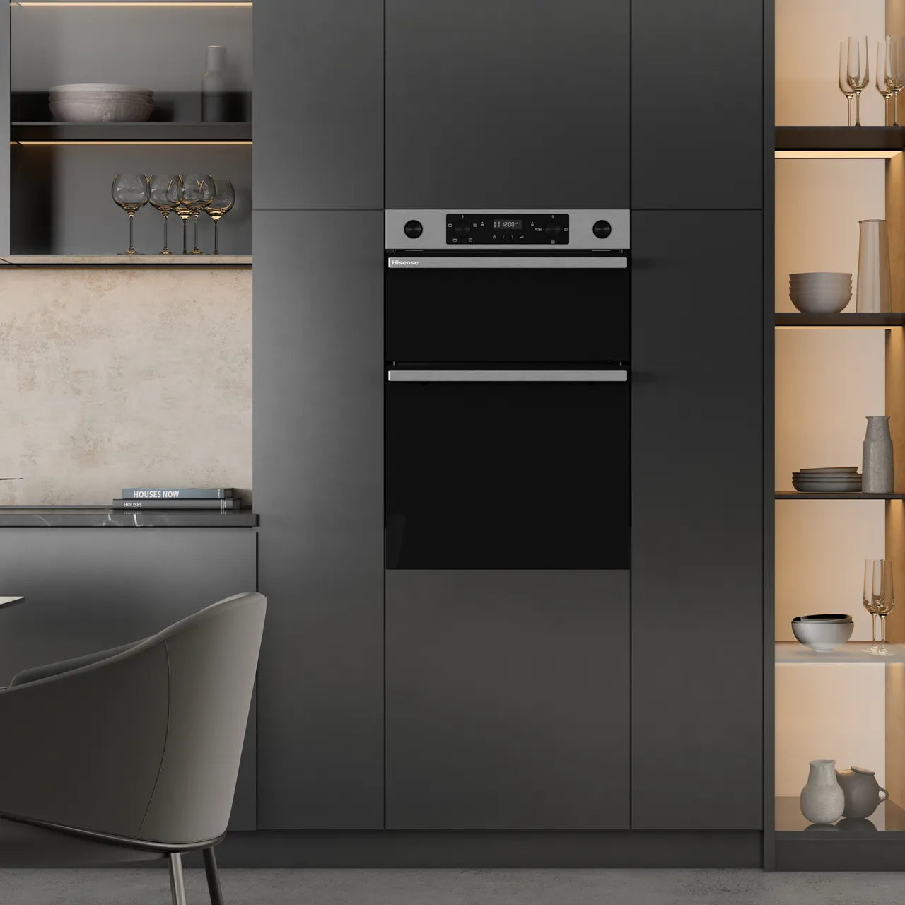 Hisense Hi6 BID914221CX Built In Electric Double Oven - Stainless Steel - A/A Rated (EX-DISPLAY/B)