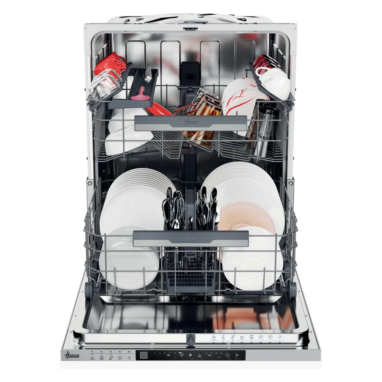 Hoover H-DISH 500 HI5C6F0S-80 Fully Integrated Full Size Dishwasher - Silver Control Panel - C Rated (EX-DISPLAY/C)