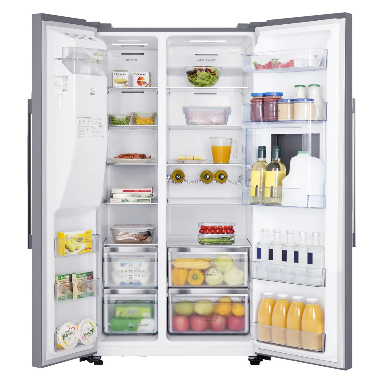 Hisense RS694N4BCE Plumbed Total No Frost American Fridge Freezer - Stainless Steel - E Rated (EX-DISPLAY/C)