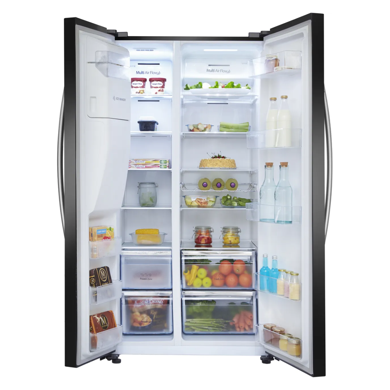 Hisense RS694N4IBE Plumbed Total No Frost American Fridge Freezer - Black - E Rated (EX-DISPLAY/B)