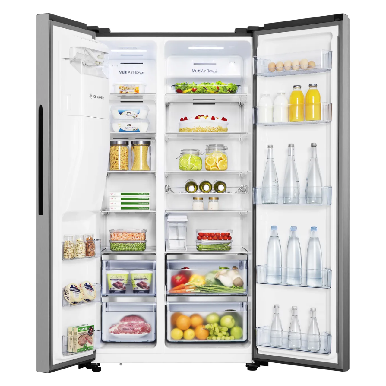 Hisense RS694N4TZE Non-Plumbed Frost Free American Fridge Freezer - Stainless Steel - E Rated (EX-DISPLAY/C)