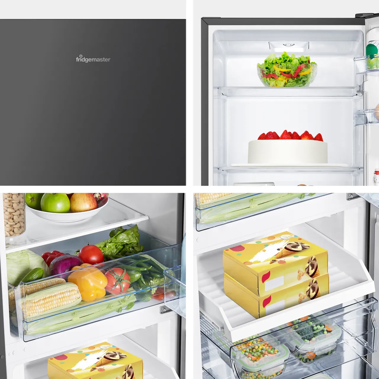 Fridgemaster MC55240EB Fridge Freezer - Black (EX-DISPLAY/C)