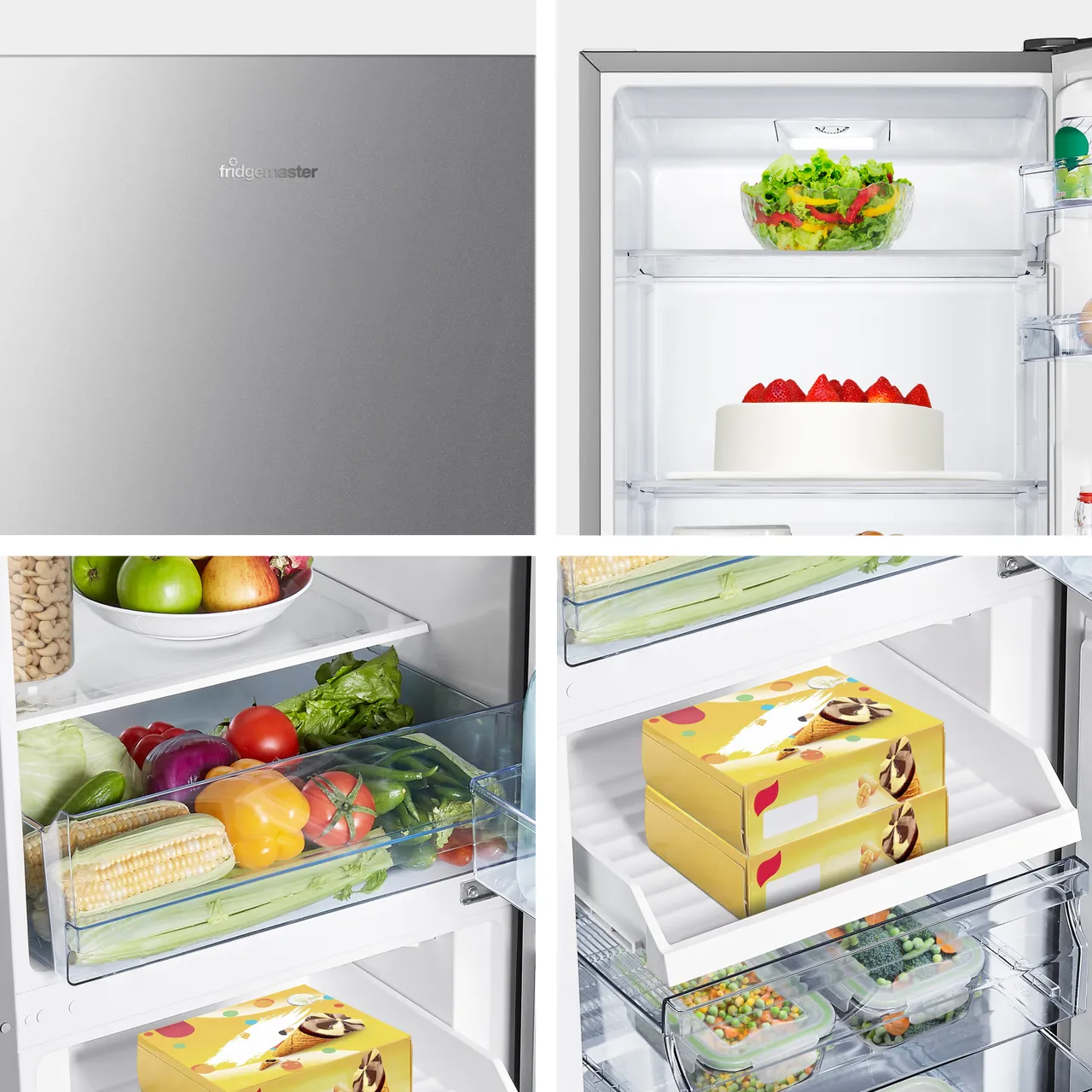 Fridgemaster MC55240ES Fridge Freezer - Silver (EX-DISPLAY/A)