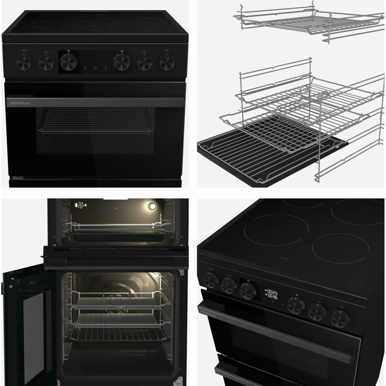 Hisense Hi6 Max HDCEC5C10B 50cm Electric Cooker with Ceramic Hob - Black - A Rated (EX-DISPLAY/C)
