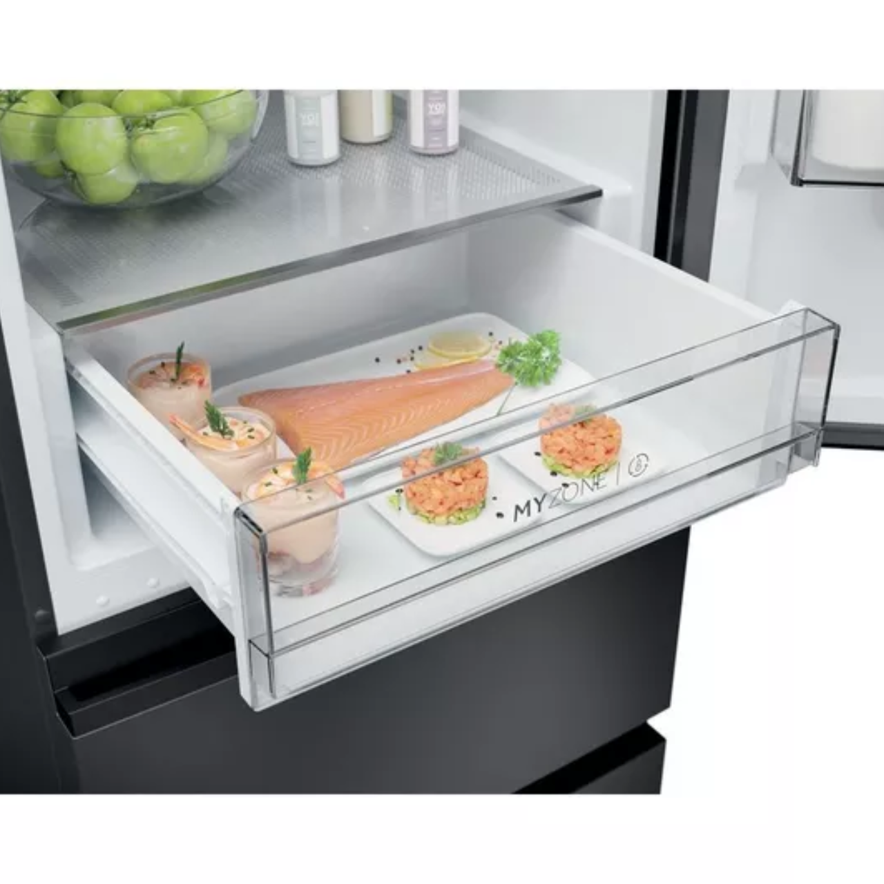 Haier 3D 60 Series 3 HTW3618EWPB Wifi Connected 185cm 60/40 Total No Frost Fridge Freezer - Slate Black - E Rated (EX-DISPLAY/B)