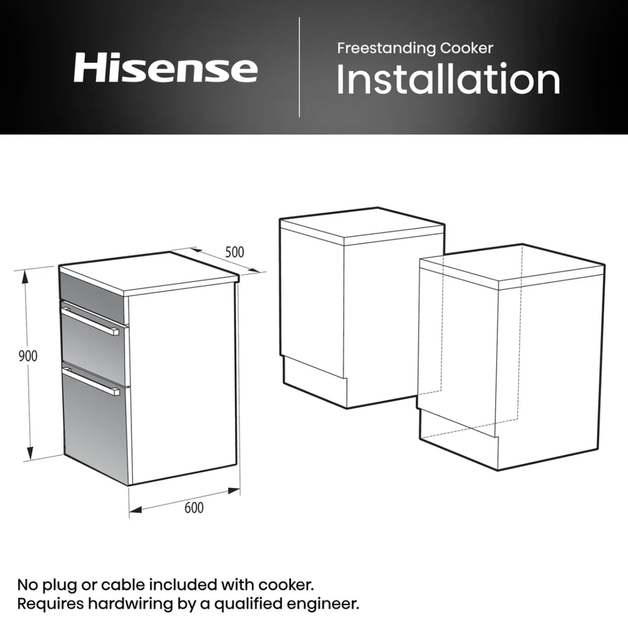 Hisense Hi6 Max HDCEC5C10W 50cm Electric Cooker with Ceramic Hob - White - A Rated (EX-DISPLAY/C)