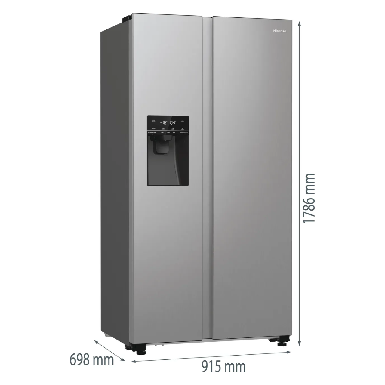 Hisense PureFlat RS5P535NTCDUK Non-Plumbed Total No Frost American Fridge Freezer - Stainless Steel - D Rated (EX-DISPLAY/B)