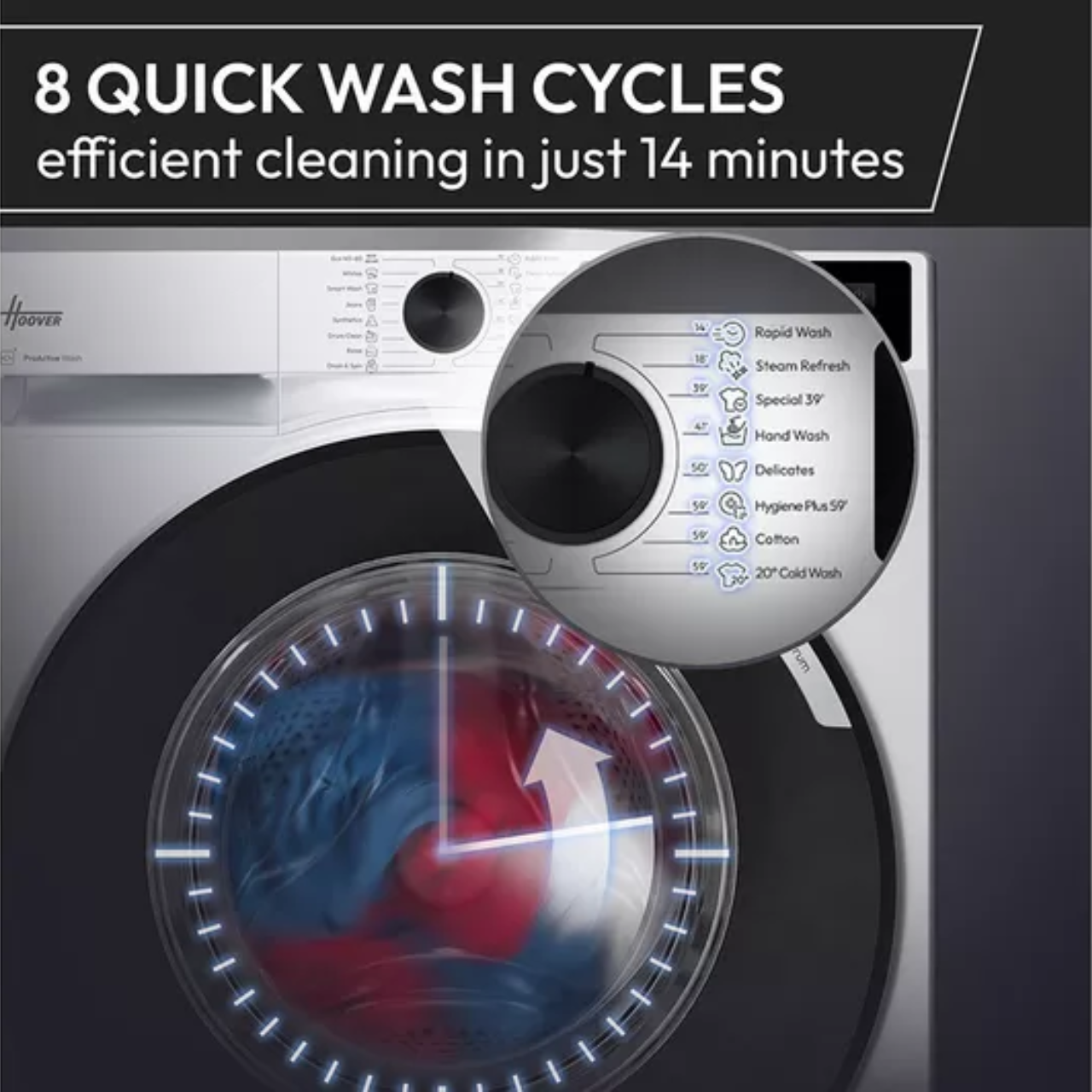 HOOVER Pro Wash Series 3 HBR 410BL8G-80 WiFi-enabled 10 kg 1400 Spin Washing Machine - Graphite - A Rated (EX-DISPLAY/B)