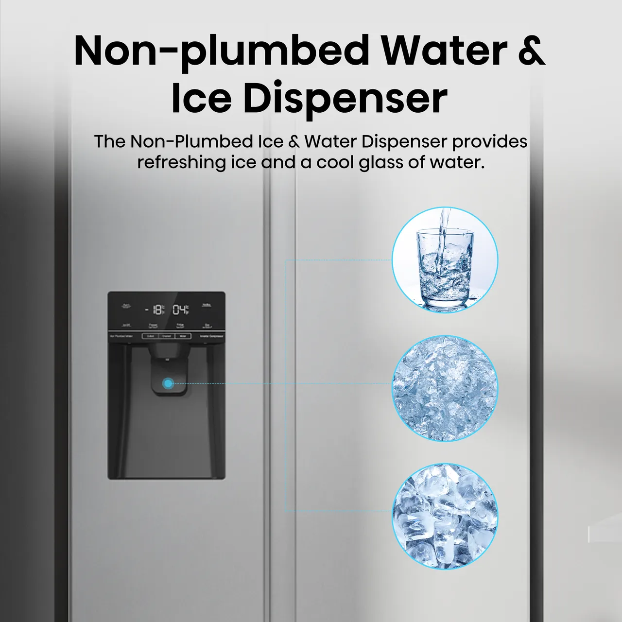 Hisense PureFlat RS5P535NTCDUK Non-Plumbed Total No Frost American Fridge Freezer - Stainless Steel - D Rated (EX-DISPLAY/B)