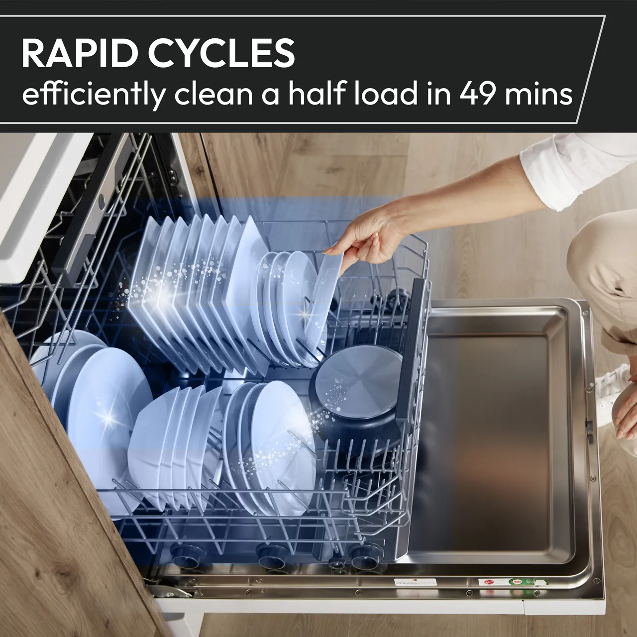 Hoover H-DISH 500 HF 4B7F0W-80 Wifi Connected Full Size Dishwasher - White - B Rated (EX-DISPLAY/B)