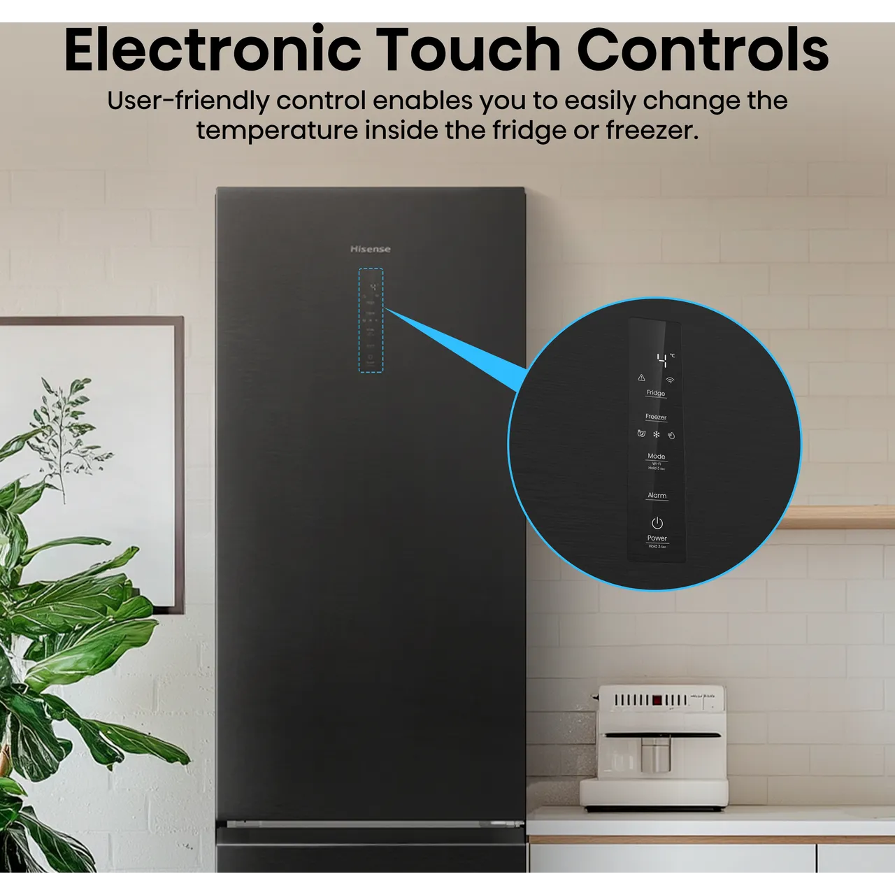 Hisense PureFlat RB5P410SAFCUK 203cm 70/30 No Frost Fridge Freezer - Black / Stainless Steel - C Rated (EX-DISPLAY/A)