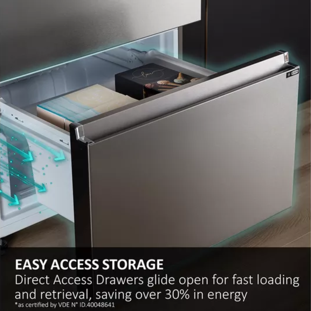 Haier 3D 60 Series 3 HTW5618ENMP Wifi Connected 185cm 60/40 Total No Frost Fridge Freezer - Platinum Inox - E Rated (EX-DISPLAY/B)