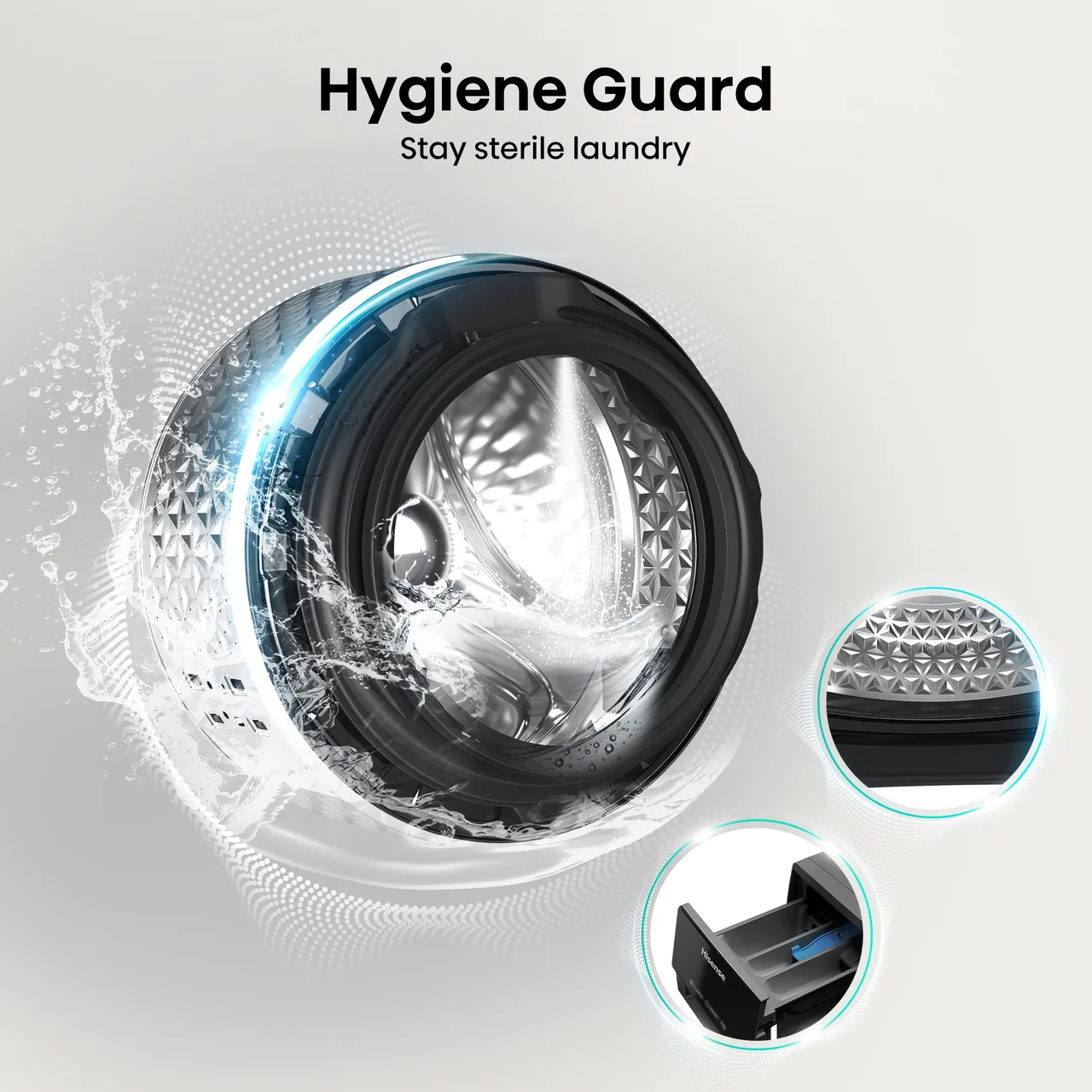 Hisense 3S Series WF3S8043BB3 8kg WiFi Connected Washing Machine with 1400 rpm - Black - A Rated (EX-DISPLAY/B)