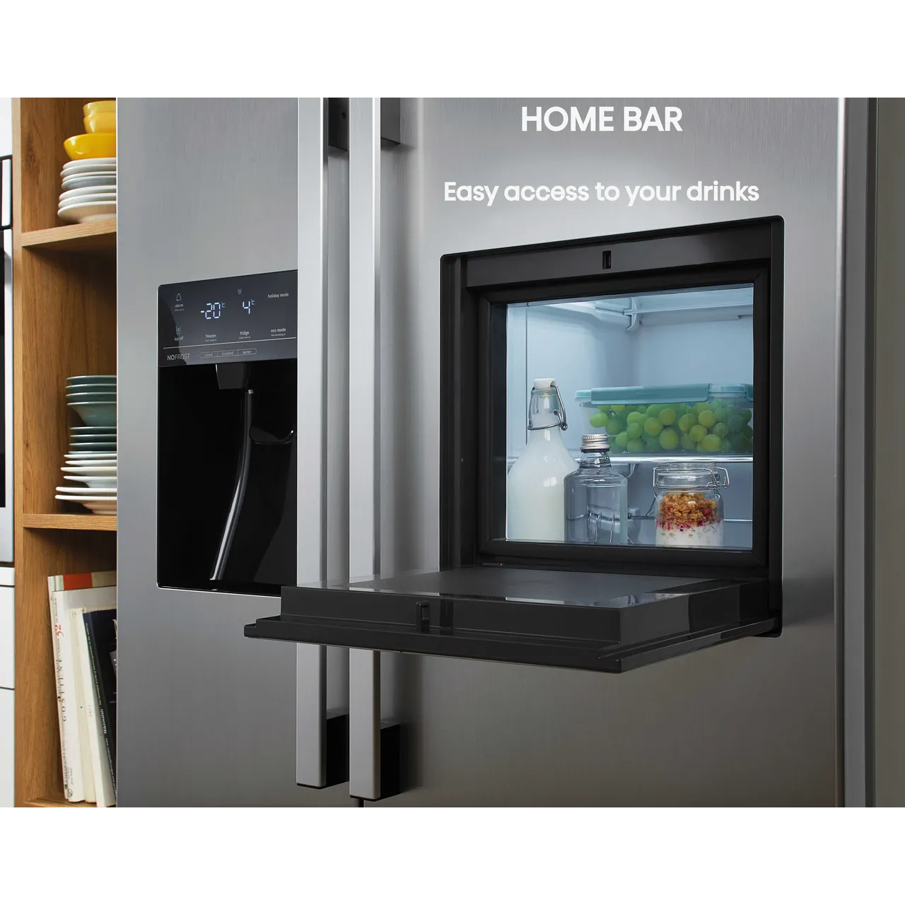 Hisense RS694N4BCE Plumbed Total No Frost American Fridge Freezer - Stainless Steel - E Rated (EX-DISPLAY/C)