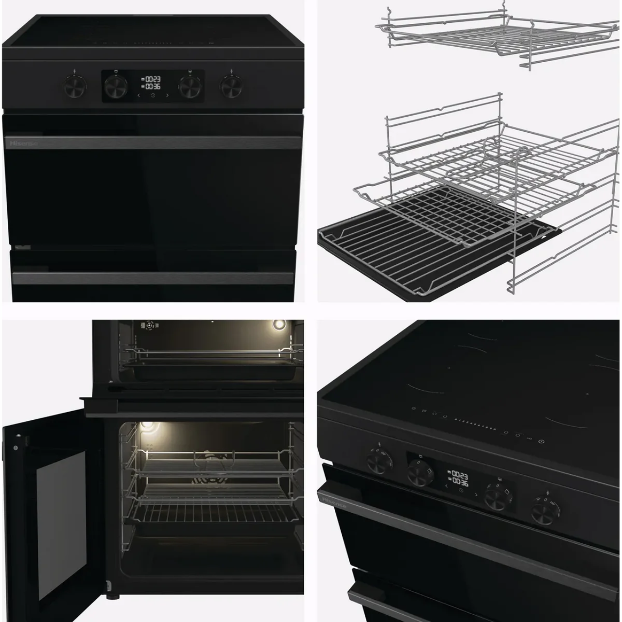 Hisense Hi6 Max HDCEIT6C20B 60cm Electric Cooker with Induction Hob - Jet Black - A Rated (EX-DISPLAY/B)