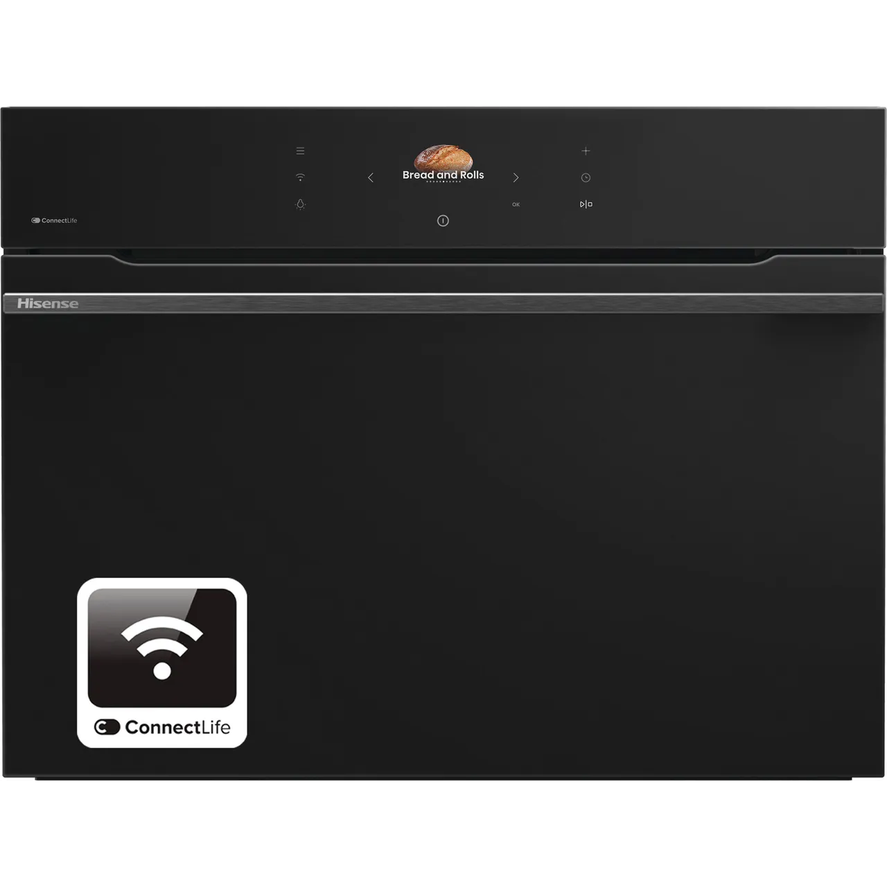 Hisense Hi8 BlackLine BIM4AH8UKWF Wifi Connected Built In Compact Electric Single Oven with Microwave Function - Jet Black (EX-DISPLAY/B)