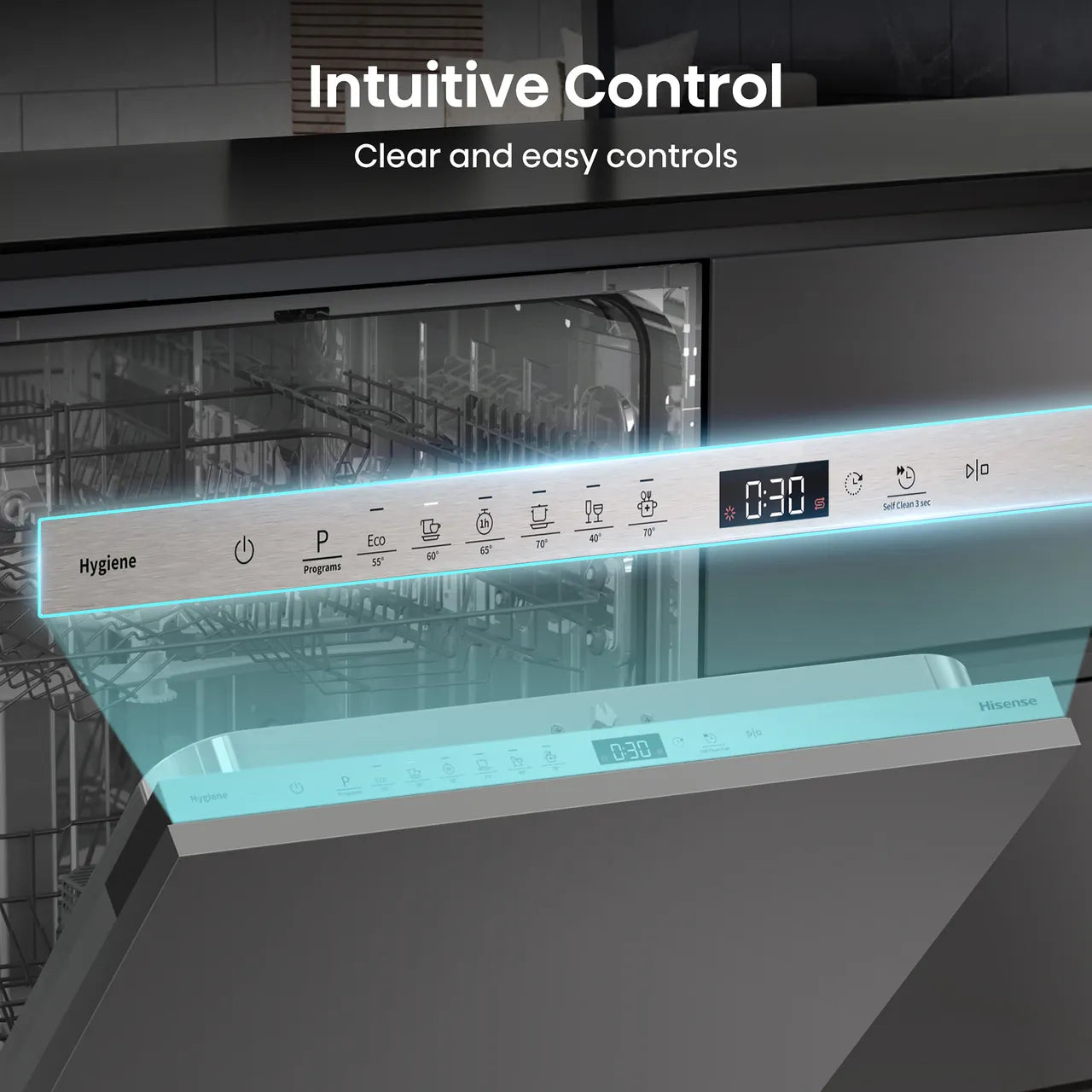 Hisense HV642E90UK Fully Integrated Standard Dishwasher - Stainless Steel Control Panel (EX-DISPLAY/B)