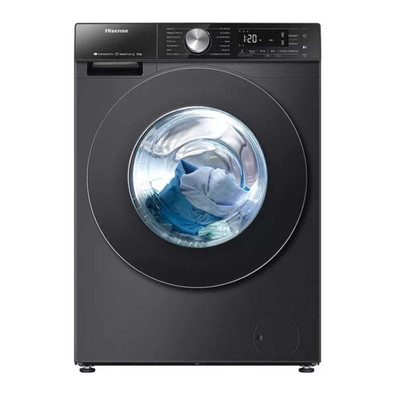 Hisense 5S Series WF5S1245BB 12kg Washing Machine with 1400 rpm - Black - A Rated (EX-DISPLAY/B)