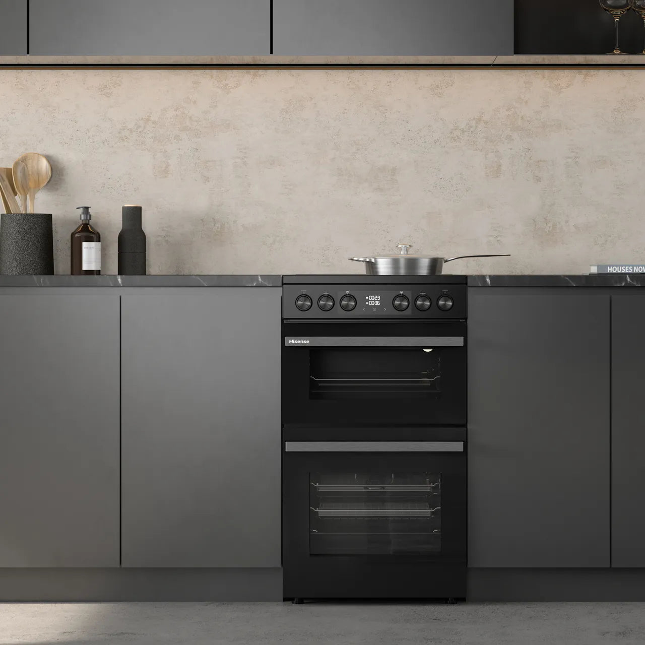 Hisense Hi6 Max HDCEC5C10B 50cm Electric Cooker with Ceramic Hob - Black - A Rated (EX-DISPLAY/C)