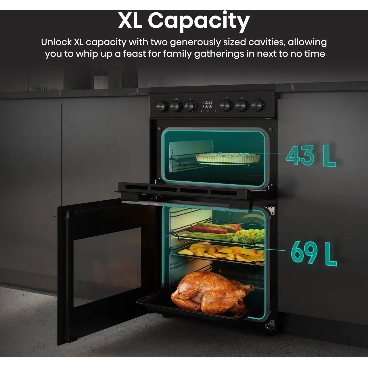 Hisense Hi6 Max HDCEC5C10B 50cm Electric Cooker with Ceramic Hob - Black - A Rated (EX-DISPLAY/C)
