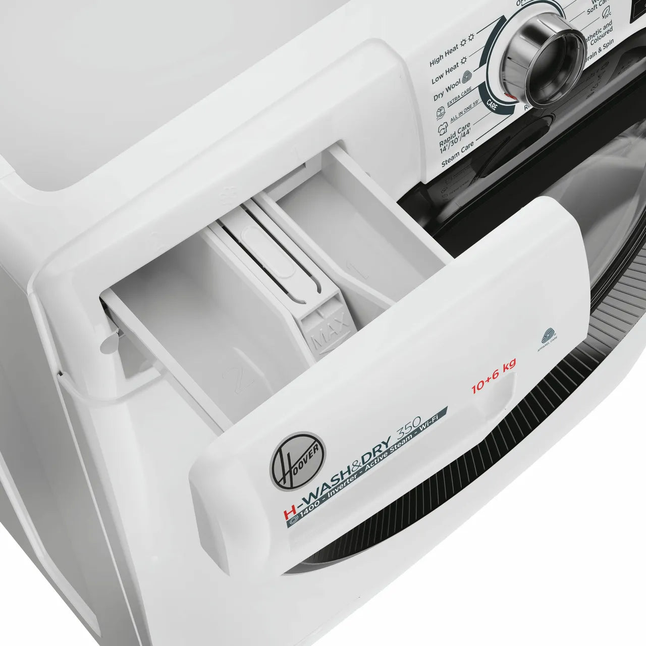 Hoover H-WASH&DRY 350 H3DPS41066TAMB80 Wifi Connected 10Kg / 6Kg Washer Dryer with 1400 rpm - White - D Rated [Wash&Dry], A Rated [Wash Only] (EX-DISPLAY/A)