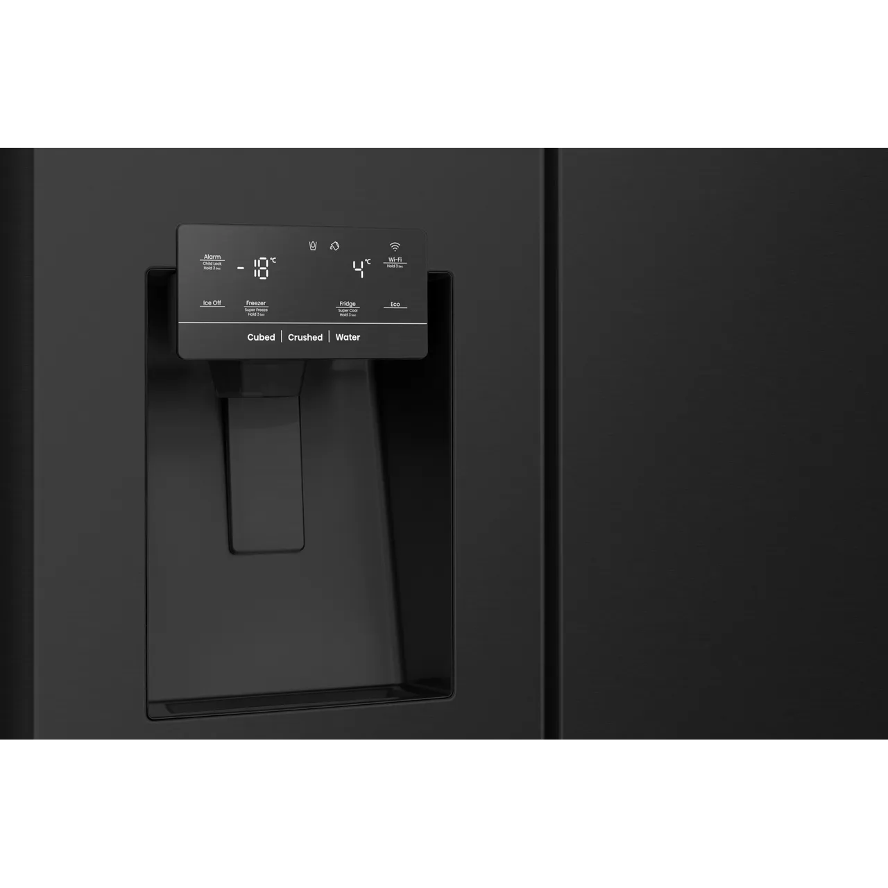 Hisense Pureflat Infinite RS818N4TFE Wifi Connected Non-Plumbed Total No Frost American Fridge Freezer - Black (EX-DISPLAY/B)