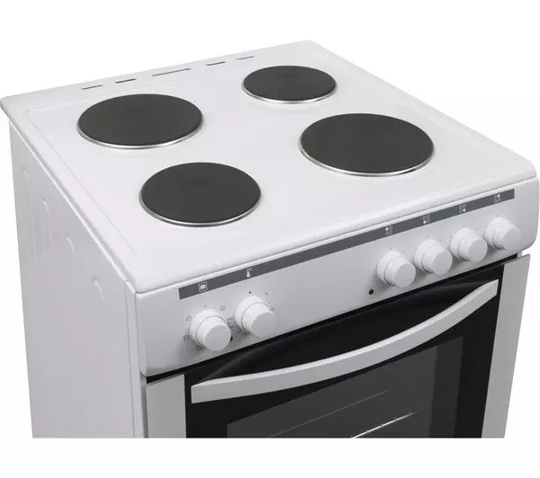 ESSENTIALS CFSE60W18 60 cm Electric Solid Plate Cooker - White (EX-DISPLAY/A)