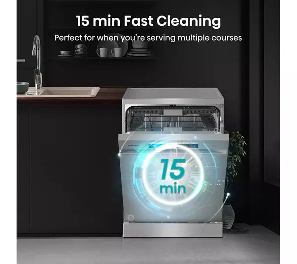 HISENSE HS673C60XUK Full-size WiFi-enabled Dishwasher - Stainless Steel (EX-DISPLAY/C)