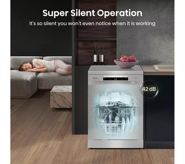 HISENSE HS673C60XUK Full-size WiFi-enabled Dishwasher - Stainless Steel (EX-DISPLAY/C)