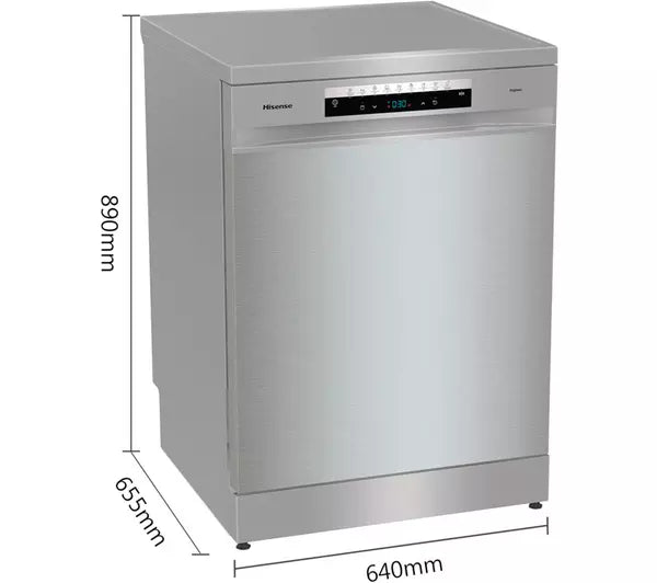 HISENSE HS673C60XUK Full-size WiFi-enabled Dishwasher - Stainless Steel (EX-DISPLAY/C)