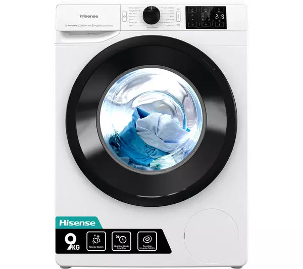 HISENSE 3+ Series WFGC901439VM 9 kg 1400 Spin Washing Machine - White (EX-DISPLAY/A)