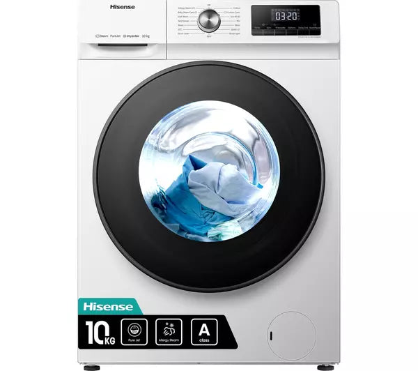 Hisense 3 Series WFQA1014EVJM 10kg Washing Machine with 1400 rpm - White (EX-DISPLAY/B)