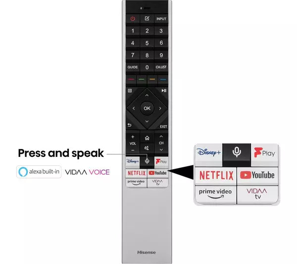 HISENSE 55U7KQTUK 55" Smart 4K Ultra HD HDR Mini-LED TV