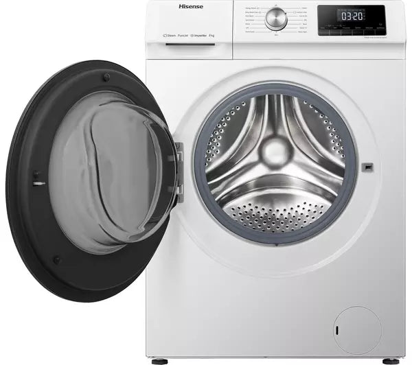 Hisense 3 Series WFQA8014EVJM 8kg Washing Machine with 1400 rpm - White - A Rated (EX-DISPLAY/C)