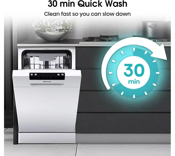 Hisense HS523E15WUK Slimline Dishwasher - White (EX-DISPLAY/C)