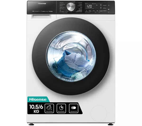 Hisense 5S Series WD5S1045BW Wifi Connected 10Kg / 6Kg Washer Dryer with 1400 rpm - White (EX-DISPLAY/C)