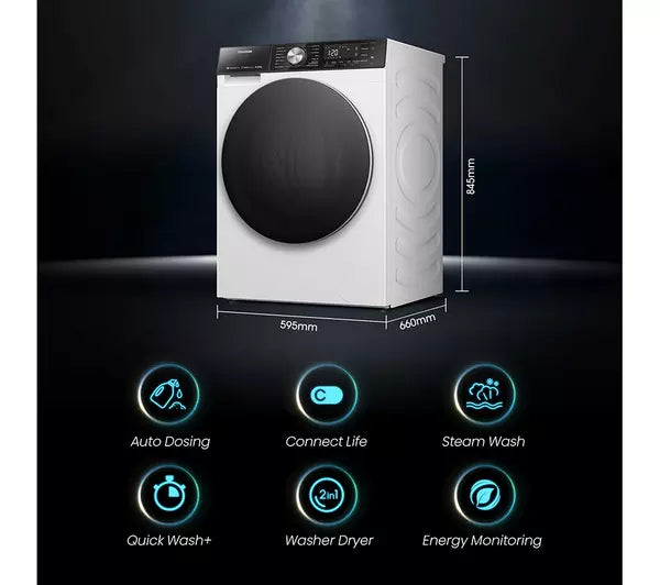 Hisense 5S Series WD5S1045BW Wifi Connected 10Kg / 6Kg Washer Dryer with 1400 rpm - White (EX-DISPLAY/A)