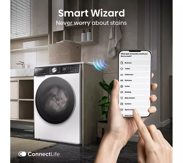 Hisense 5S Series WD5S1045BW Wifi Connected 10Kg / 6Kg Washer Dryer with 1400 rpm - White (EX-DISPLAY/A)