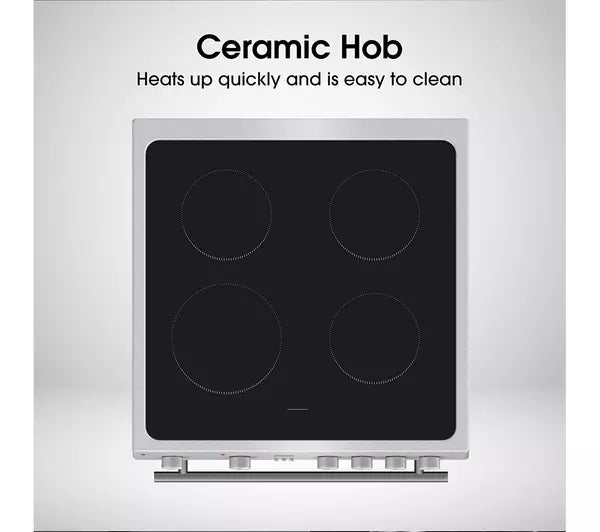 HISENSE HDE3211BXUK 60 cm Electric Ceramic Cooker - Black & Stainless Steel (EX-DISPLAY/B)