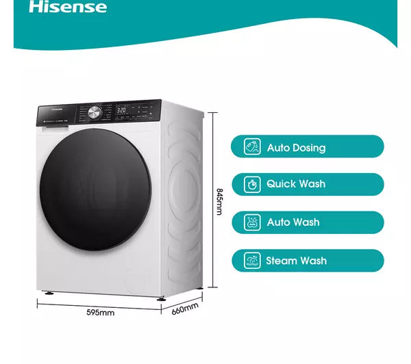 Hisense 5S Series WF5S1245BW 12kg Washing Machine with 1400 rpm - White - A Rated (EX-DISPLAY/B)