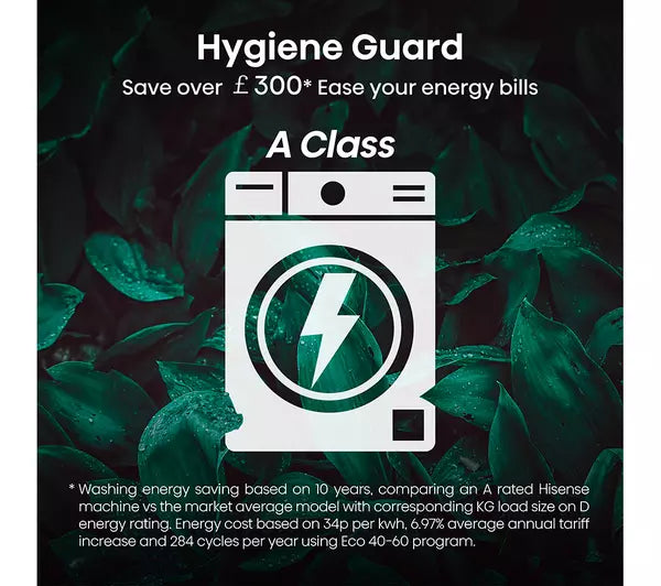 Hisense 5S Series WF5S1245BW 12kg Washing Machine with 1400 rpm - White - A Rated (EX-DISPLAY/B)